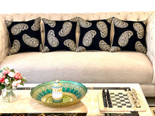 Load image into Gallery viewer, Black Paisley Velvet