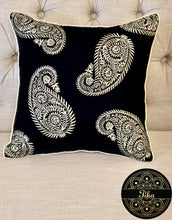 Load image into Gallery viewer, Black Paisley Velvet