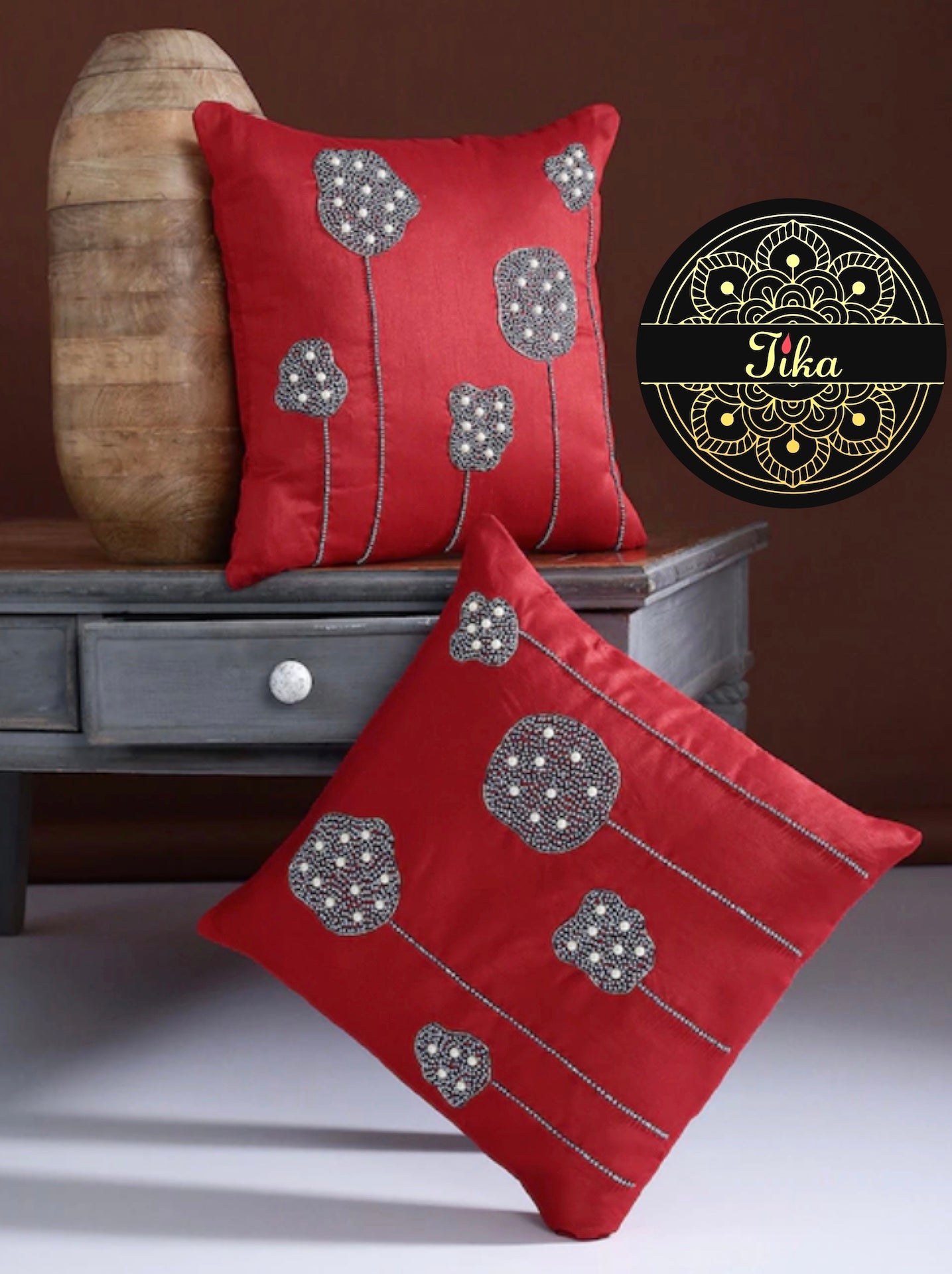 Red Embellished Beads