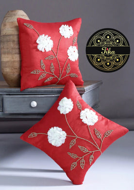 Red with White Flowers